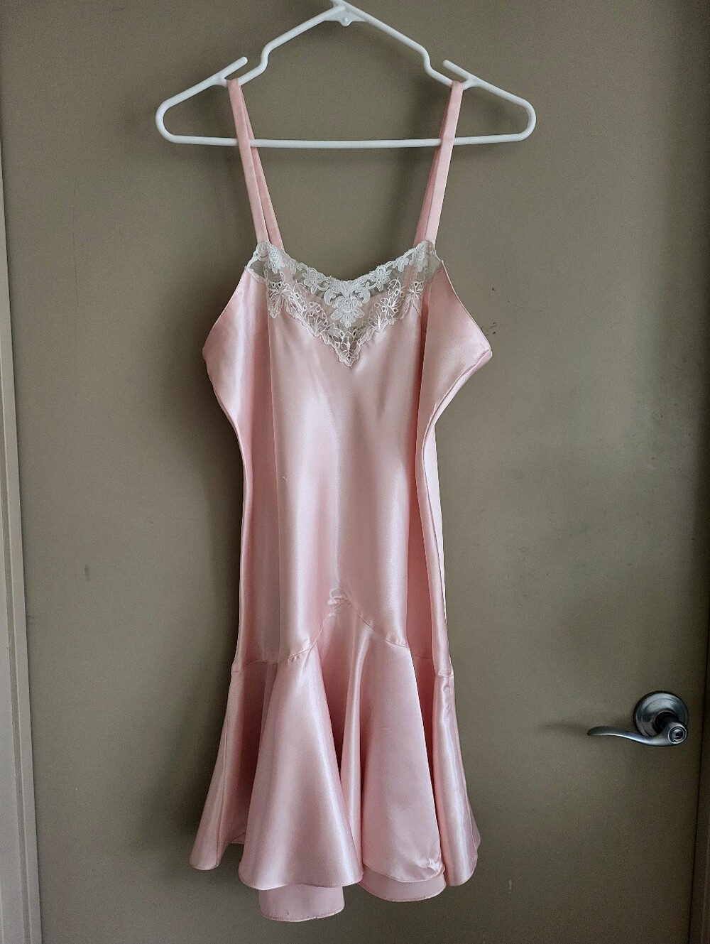 Victoria's Secret Gold Label Pink Satin Night Gown Vintage.